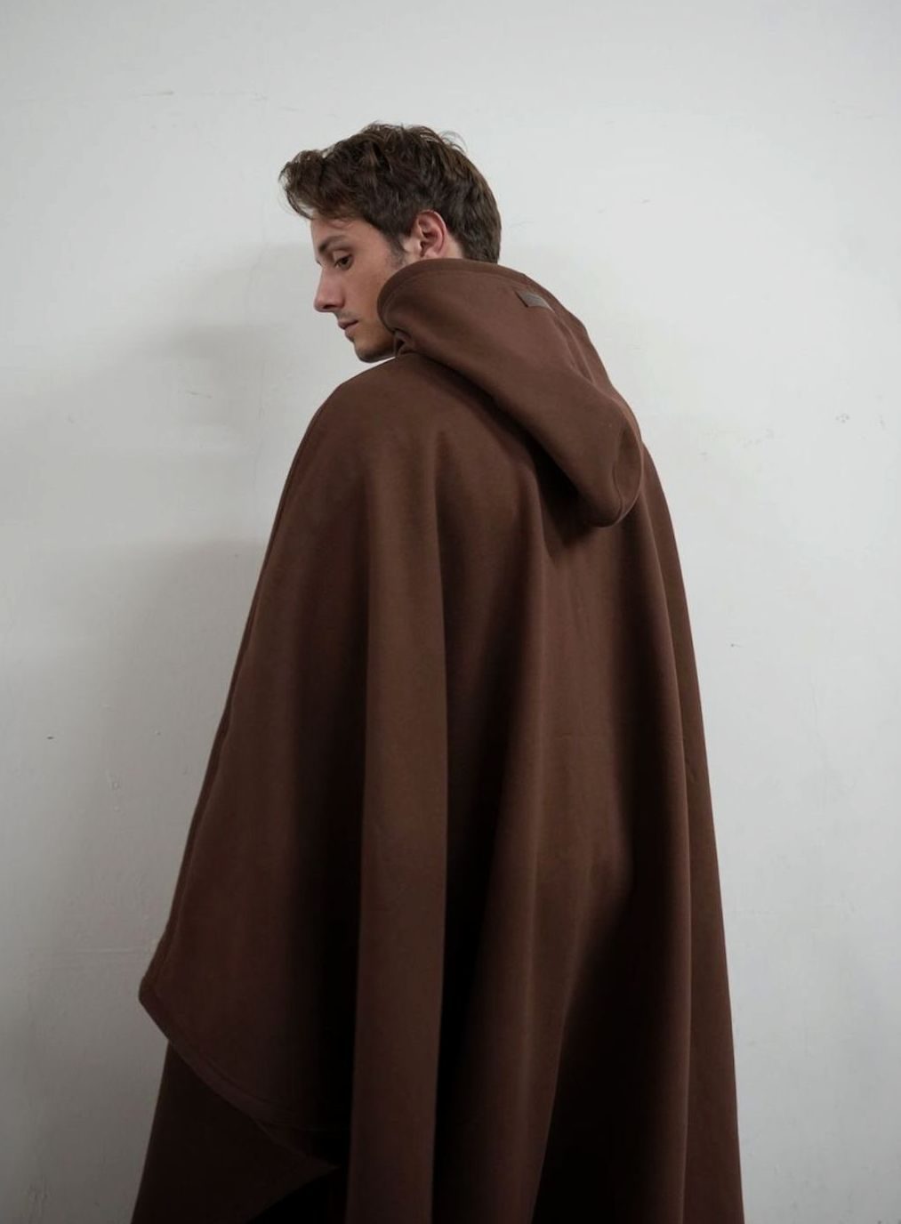 Unisex Hooded Fleece Poncho Oversized Lightweight Cape