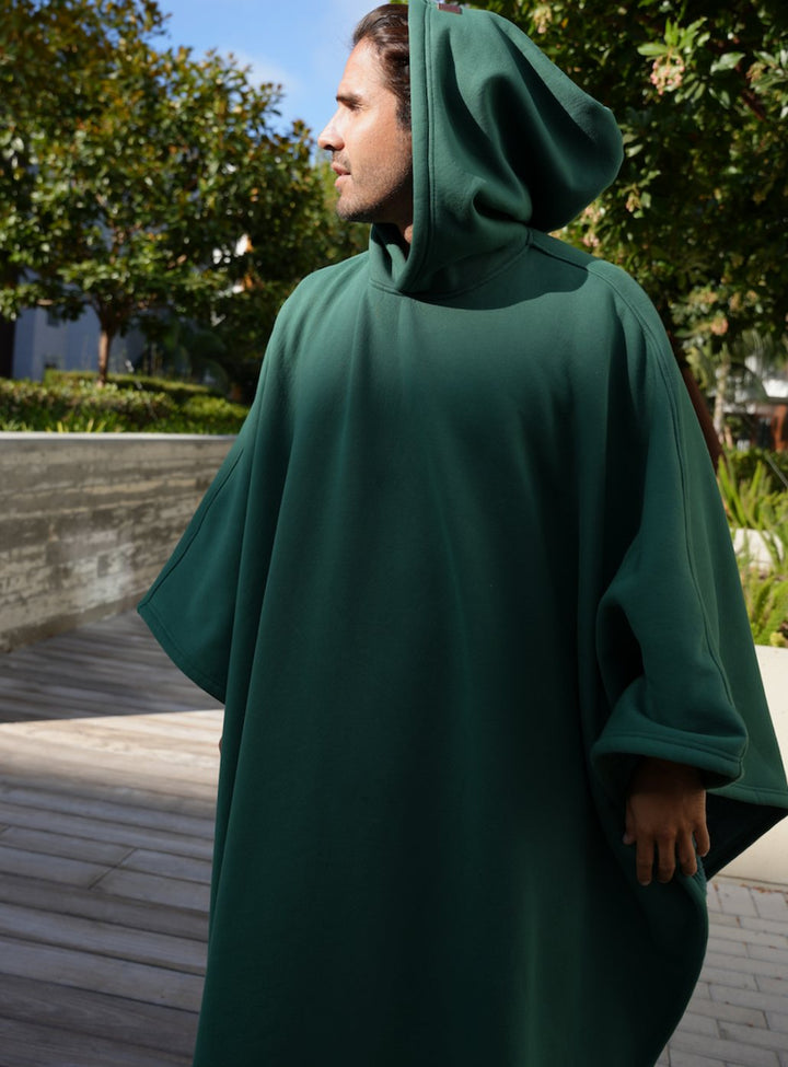 Unisex Hooded Fleece Poncho Oversized Lightweight Cape