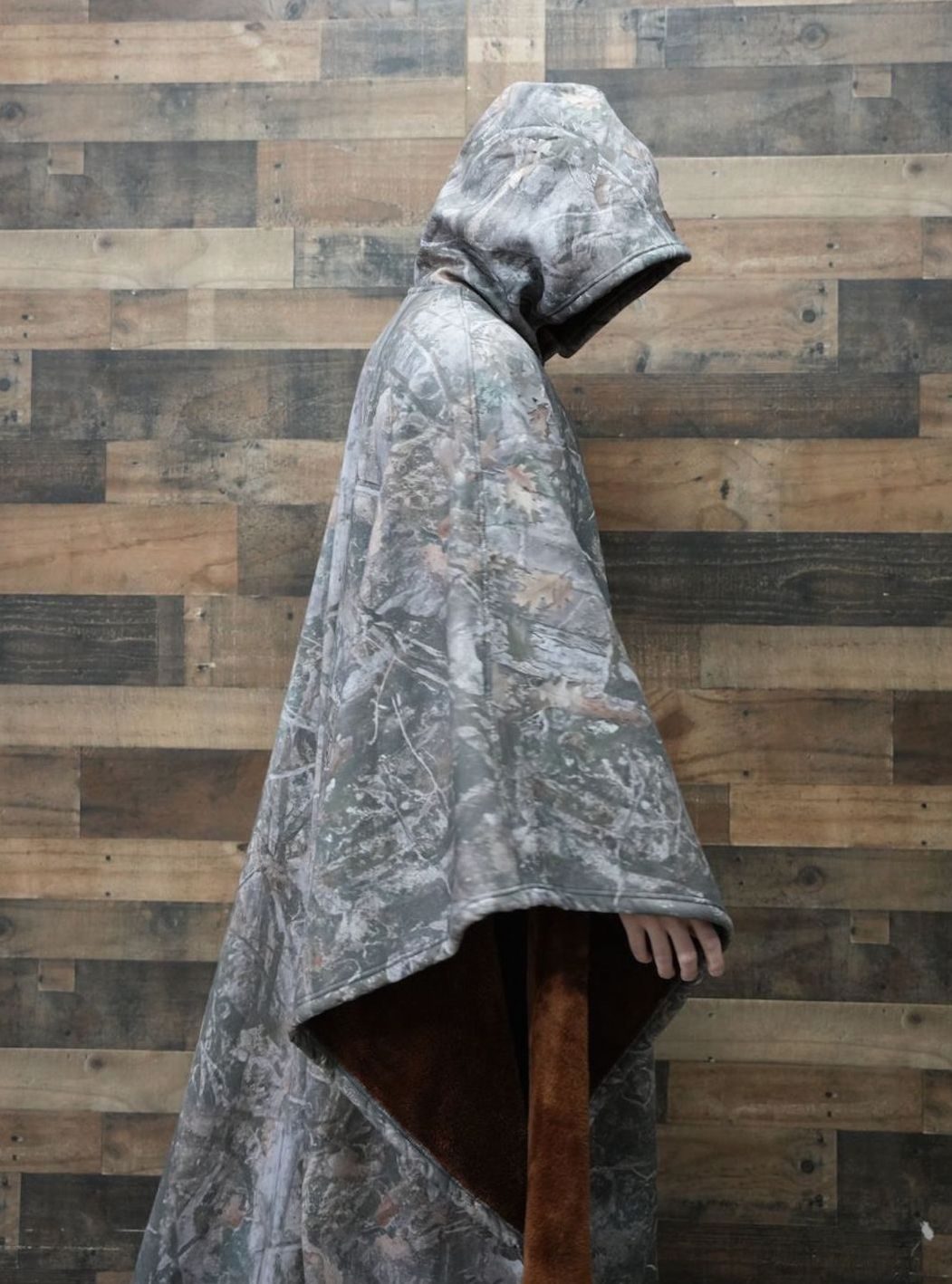 Unisex Hooded Fleece Poncho Oversized Lightweight Cape