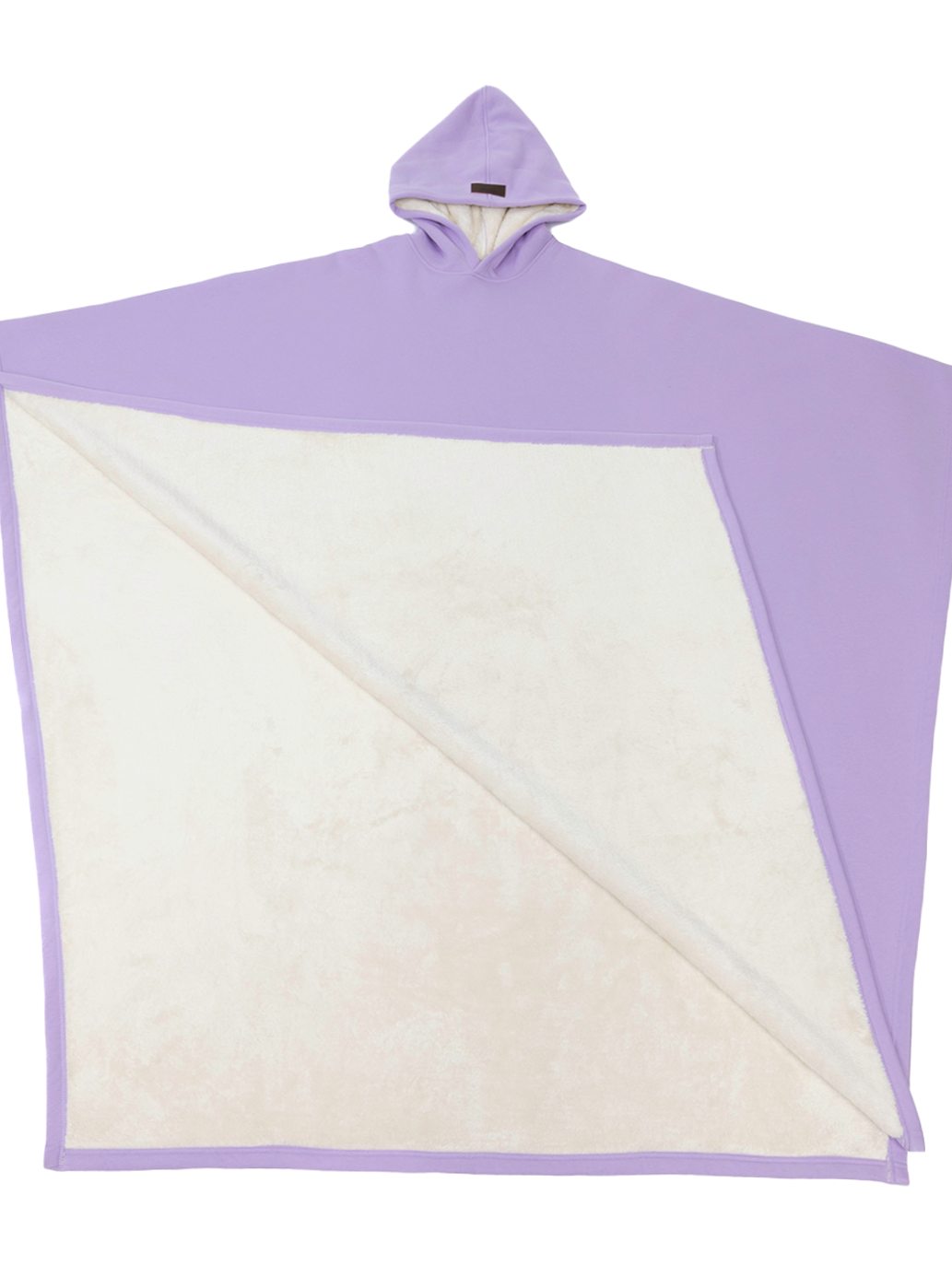 Unisex Hooded Fleece Poncho Oversized Lightweight Cape - Lavender Haze