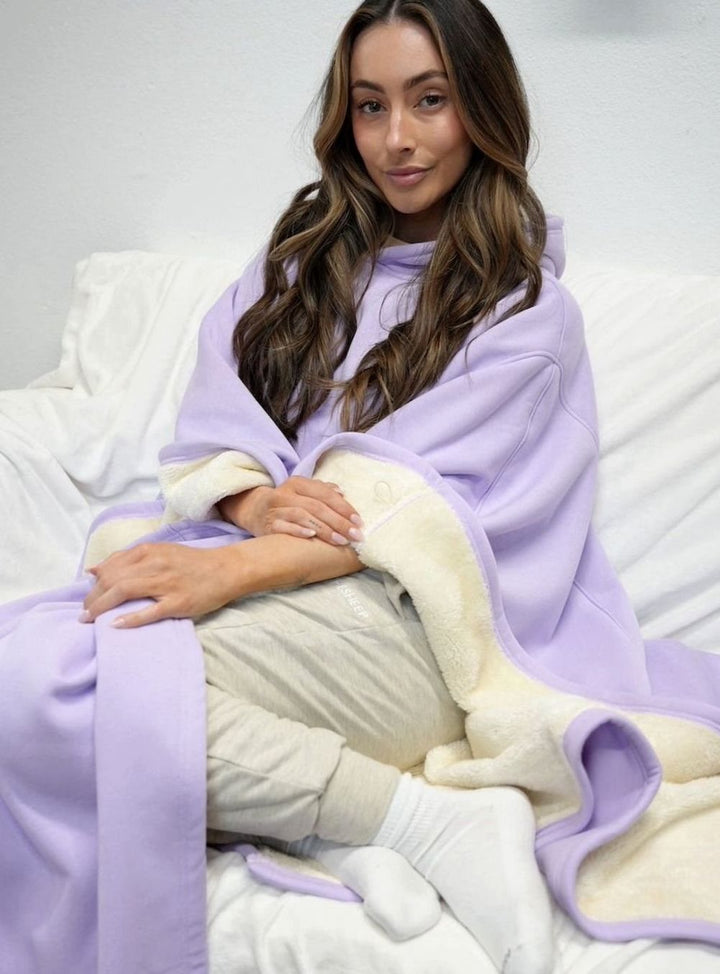 Unisex Hooded Fleece Poncho Oversized Lightweight Cape