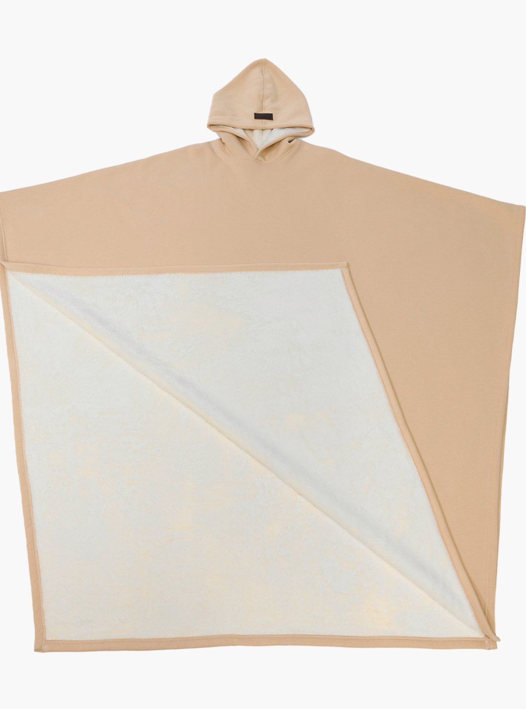 Unisex Hooded Fleece Poncho Oversized Lightweight Cape - Bark