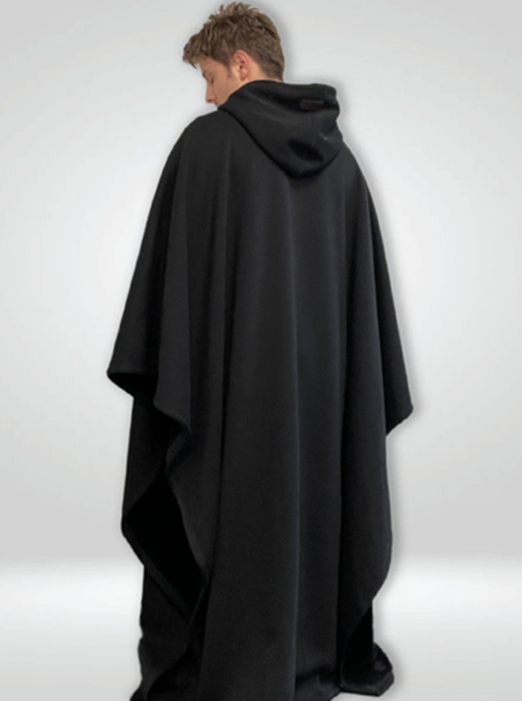 Unisex Hooded Fleece Poncho Oversized Lightweight Cape
