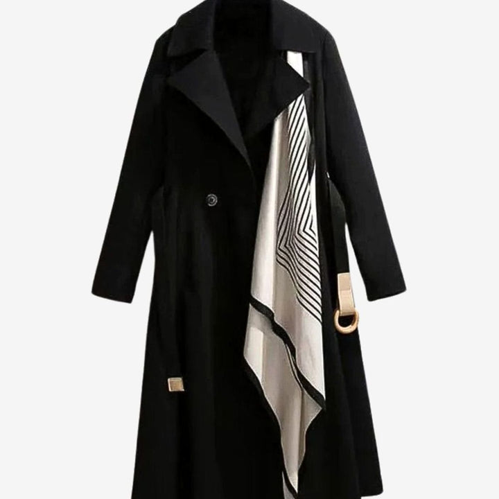 Women's Belted Notch-Collar Midi-Length Trench Coat