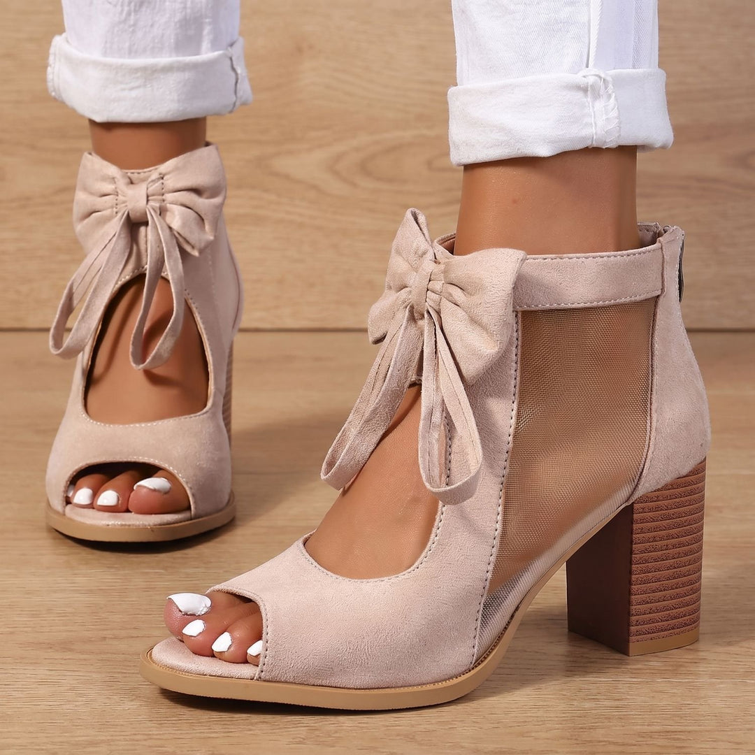 Women's Bow-Tie Block-Heel Open-Toe Orthopedic Sandals