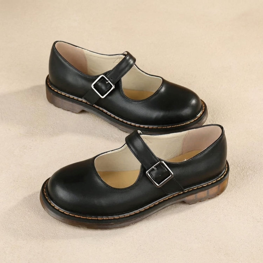 Women's Buckle-Strap Round-Toe Mary Jane Shoes Flats
