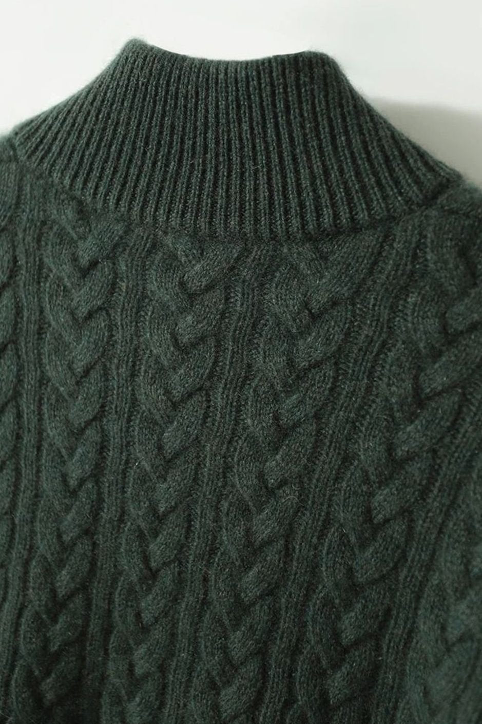 Women's Cable-Knit Button-Neck Long-Sleeve Sweater