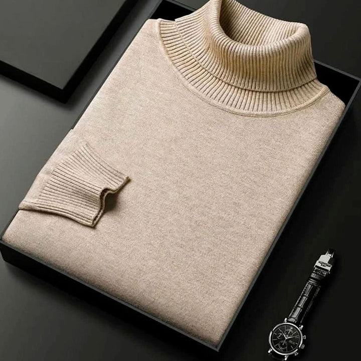 Women's Cashmere-Blend Ribbed Turtleneck Sweater - Beige