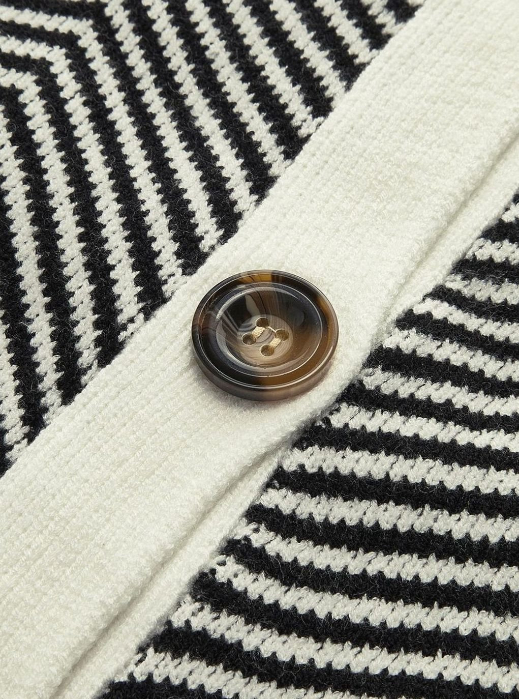 Women's Chevron Knit V-Neck Button-Up Cardigan