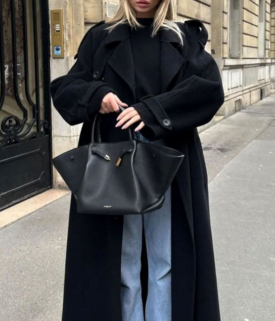 Women's Classic Double-Breasted Long Trench Coat Belted