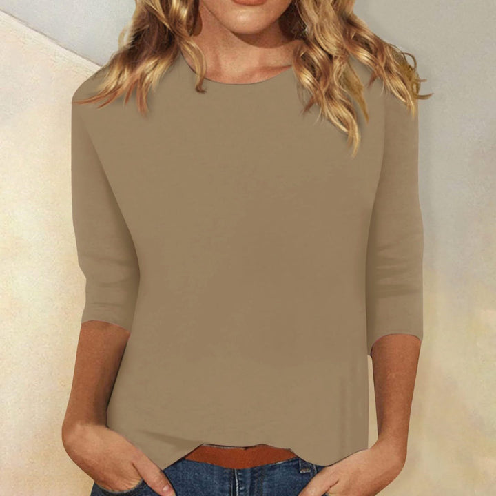 Women's Crew Neck 3/4 Sleeve Relaxed Casual Top