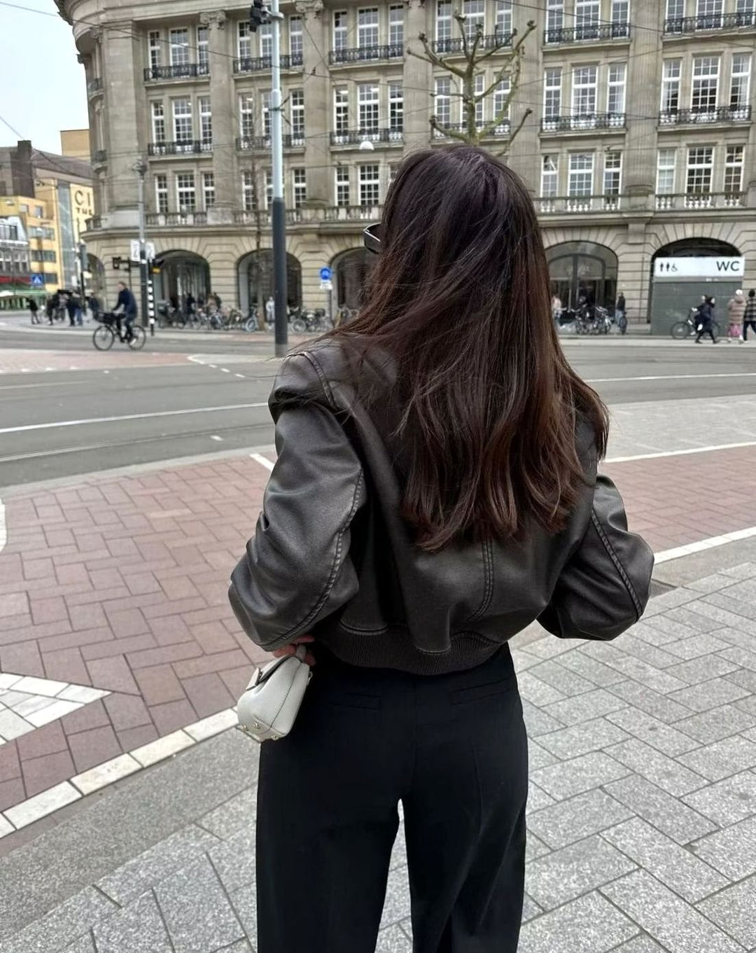 Women's Distressed Faux Suede Zip-Up Bomber Jacket