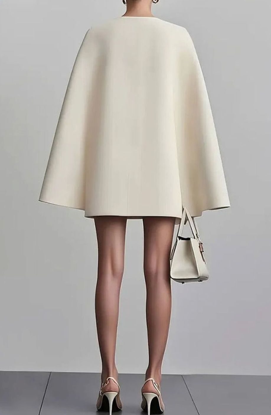 Women's Double-Breasted Cape-Overlay V-Neck Cocktail Dress