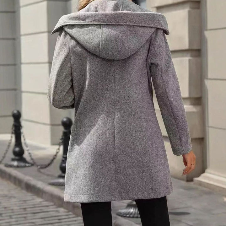 Women's Double-Breasted Notch-Lapel Wool-Blend Midi Coat