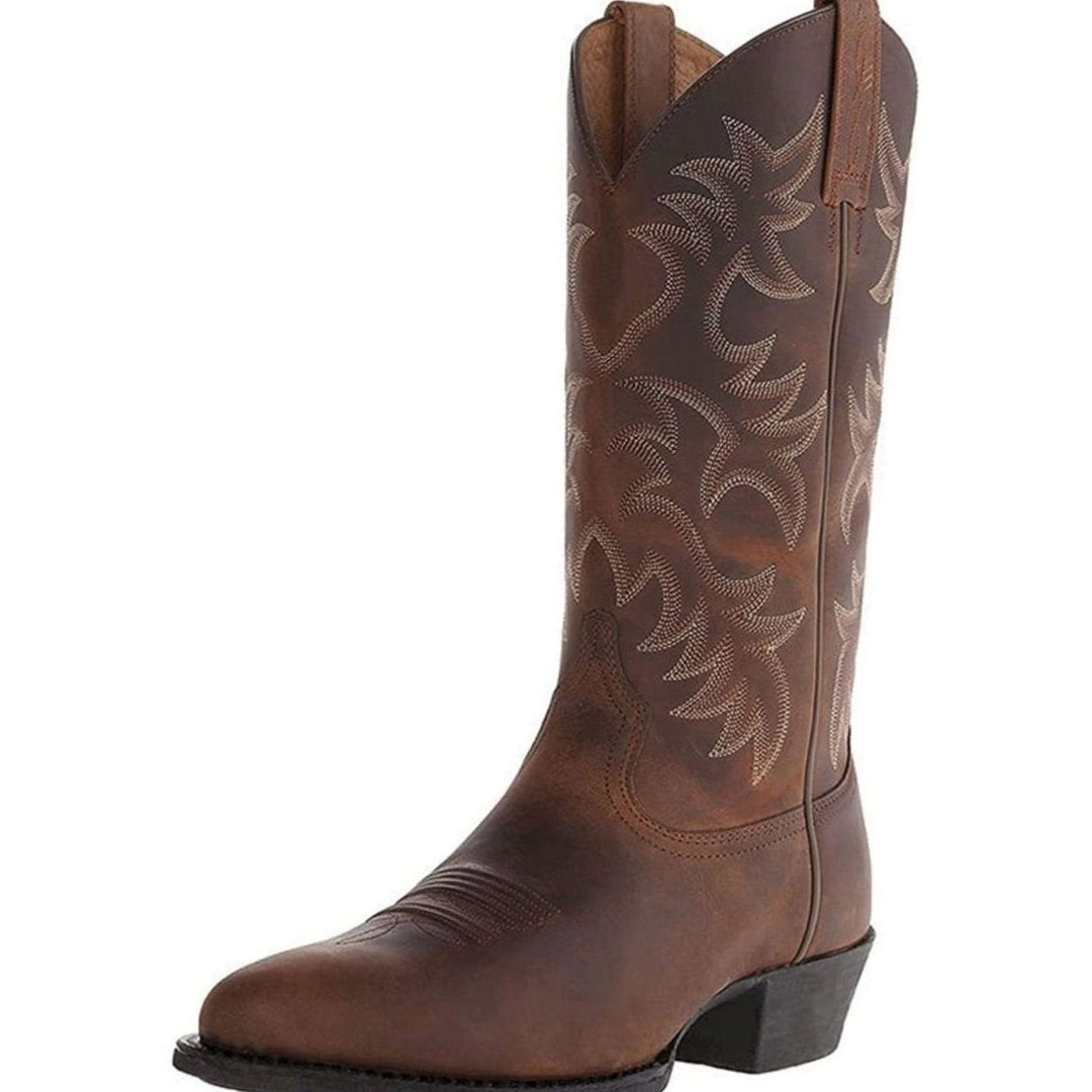 Women's Embroidered Mid-Calf Western Cowboy Boots