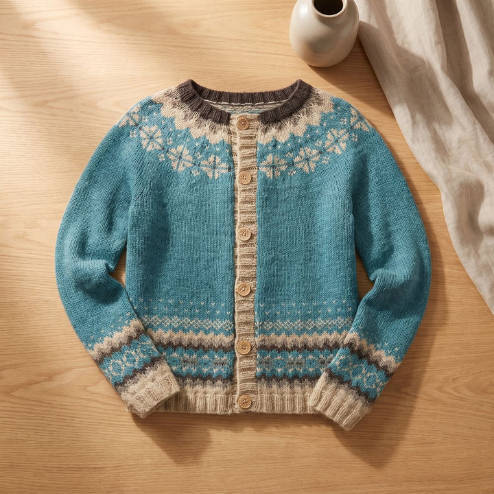 Women's Fair Isle Knit Button-Front Cardigan Sweater