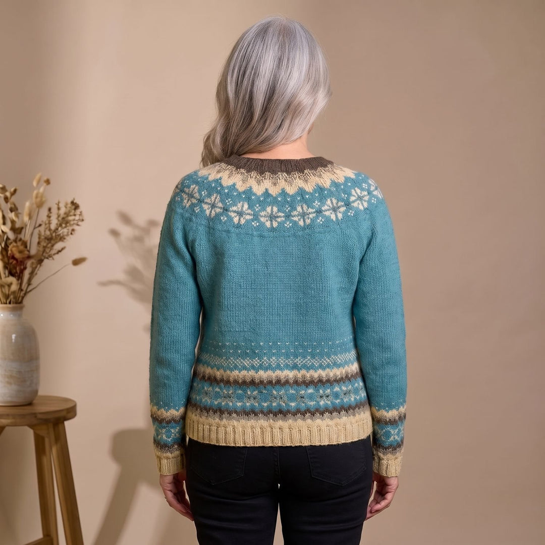 Women's Fair Isle Knit Button-Front Cardigan Sweater