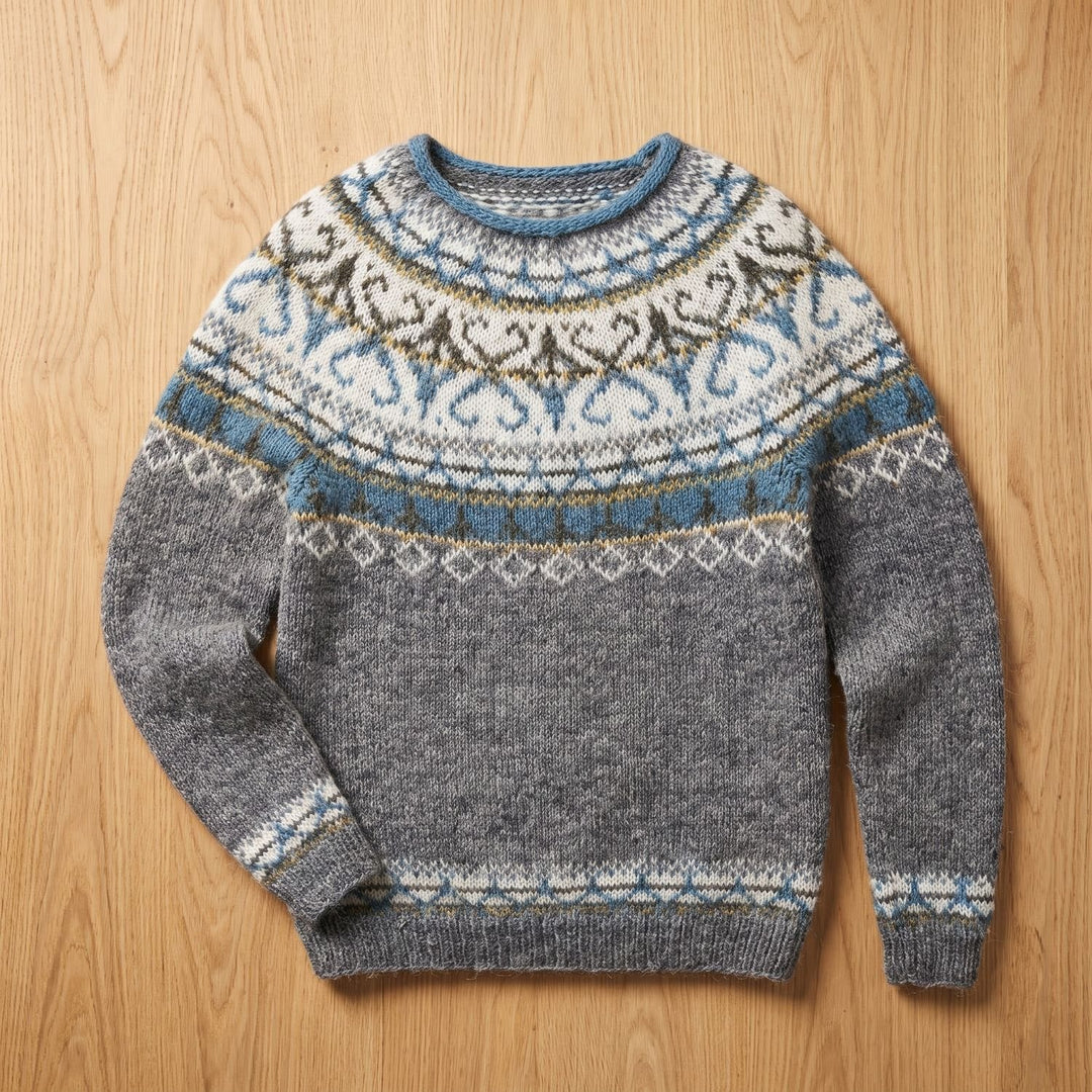 Women's Fair Isle Yoke Wool Blend Elina Pullover Sweater - Multicolor