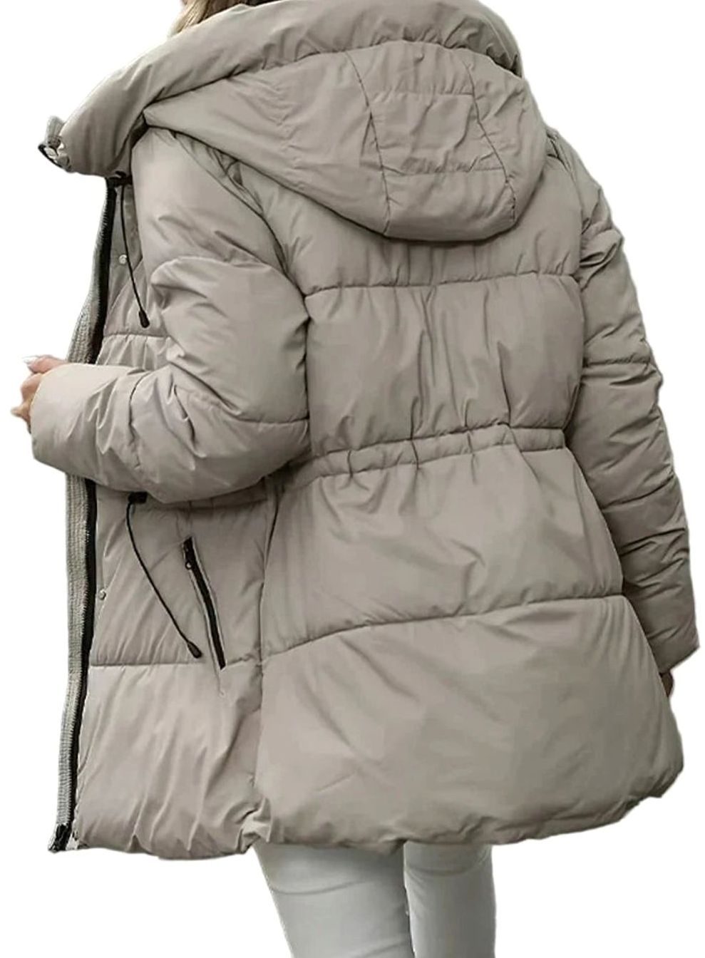 Women's Faux Fur Hooded Cropped Puffer Jacket
