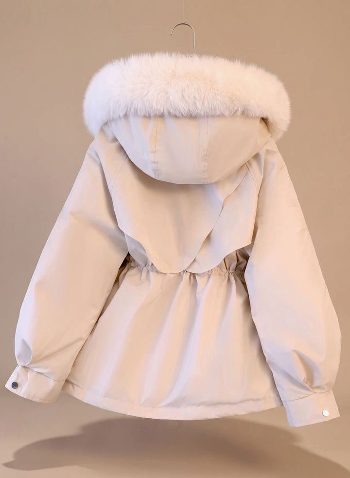 Women's Faux-Fur Hooded Drawstring Cinched Puffer Jacket