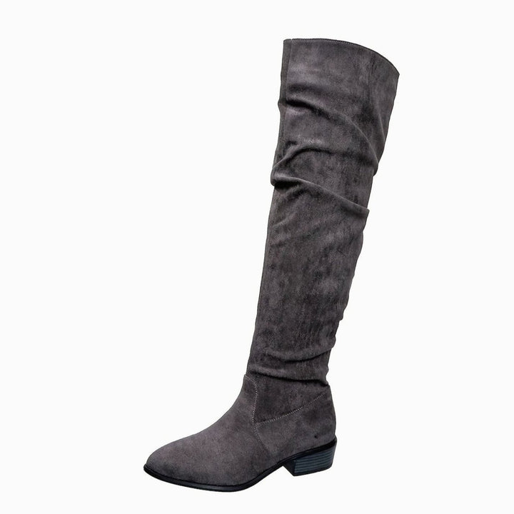 Women's Faux Suede Slouchy Over-the-Knee High Boots