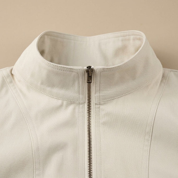 Women's Fitted Cropped Zip-Up Jacket Long Sleeve Sporty