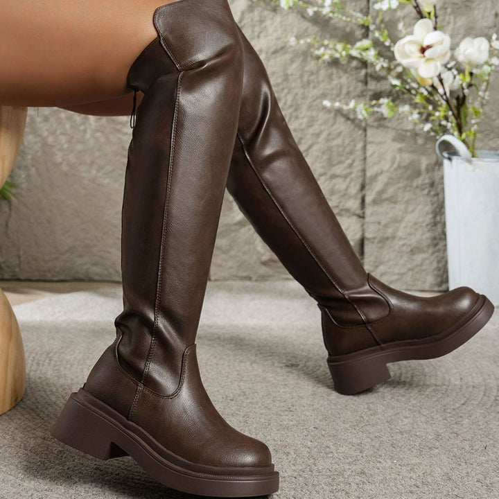 Women's Flat Over-the-Knee Side-Zip Stretch-Back Boots