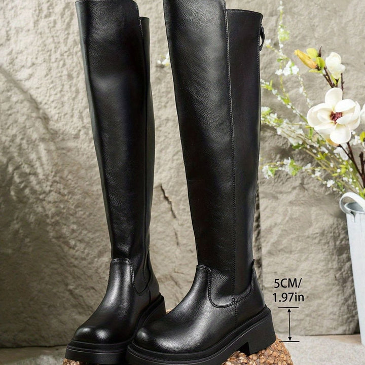 Women's Flat Over-the-Knee Side-Zip Stretch-Back Boots