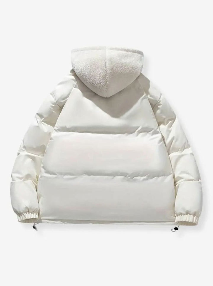 Women's Fleece-Lined Hooded Puffer Zip-Up Winter Jacket