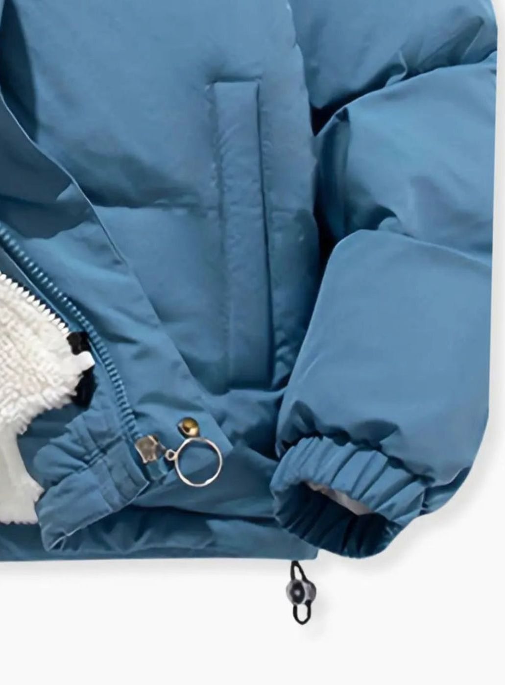 Women's Fleece-Lined Hooded Puffer Zip-Up Winter Jacket