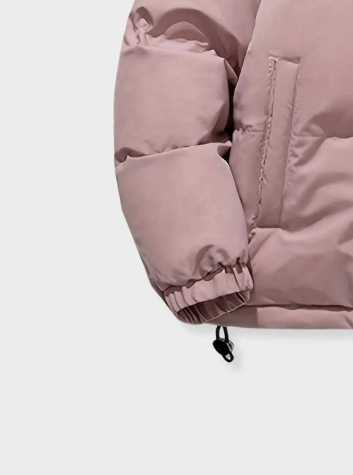 Women's Fleece-Lined Hooded Puffer Zip-Up Winter Jacket
