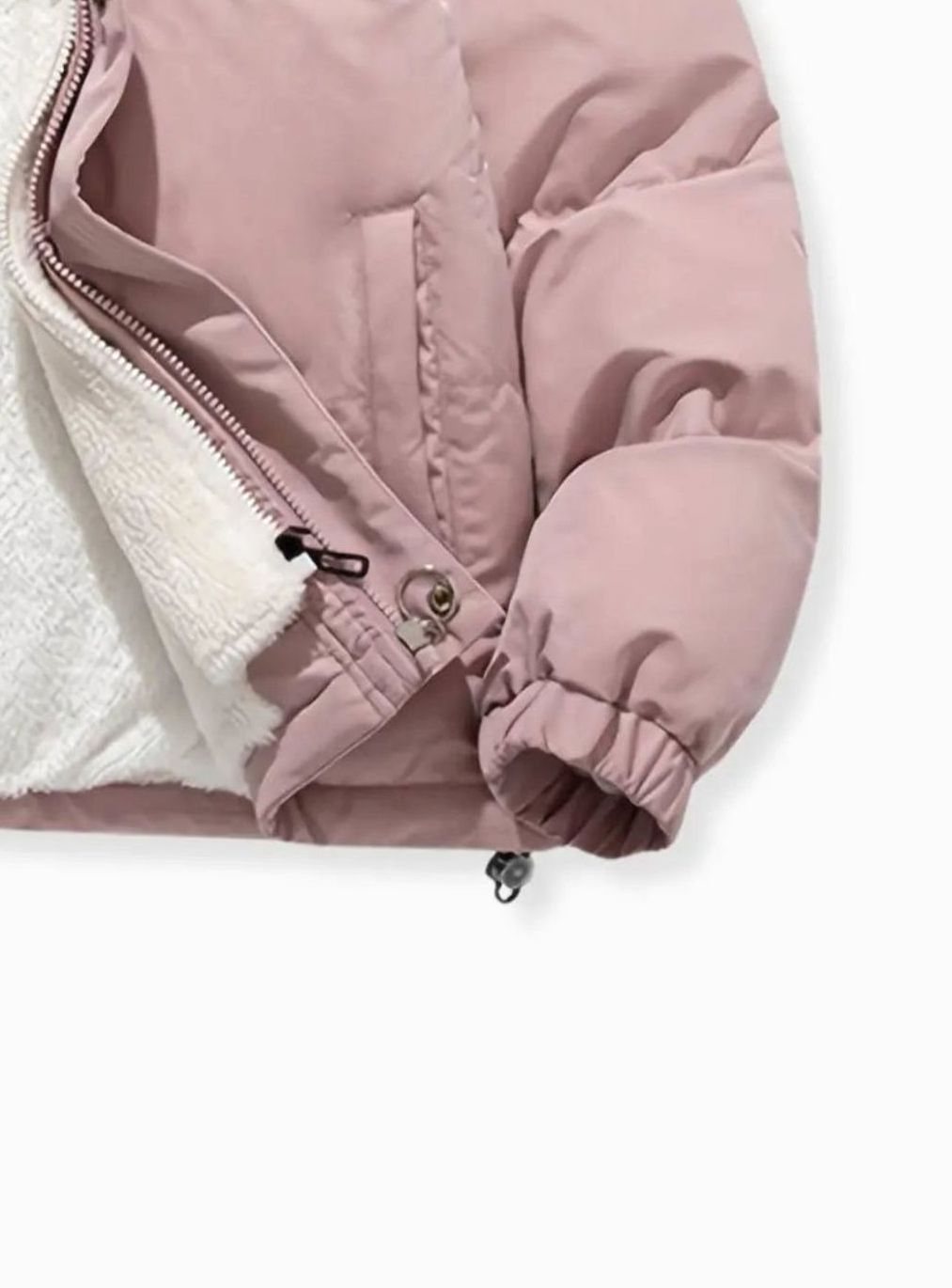 Women's Fleece-Lined Hooded Puffer Zip-Up Winter Jacket