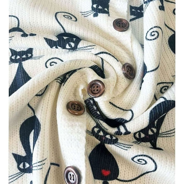 Women's Floral Long-Sleeve Knit Button-Front Cardigan