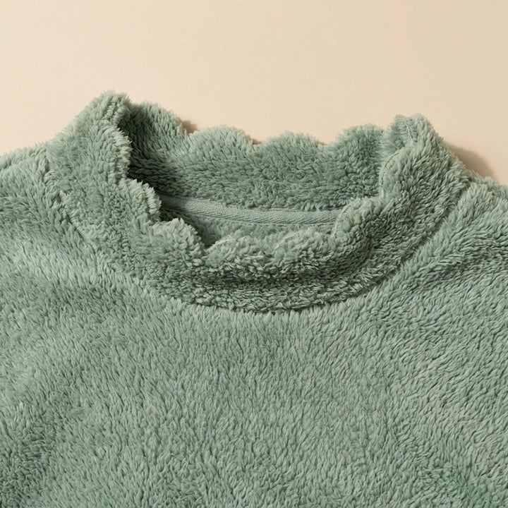 Women's Fluffy Sherpa Long-Sleeve Tunic Dress with Pockets