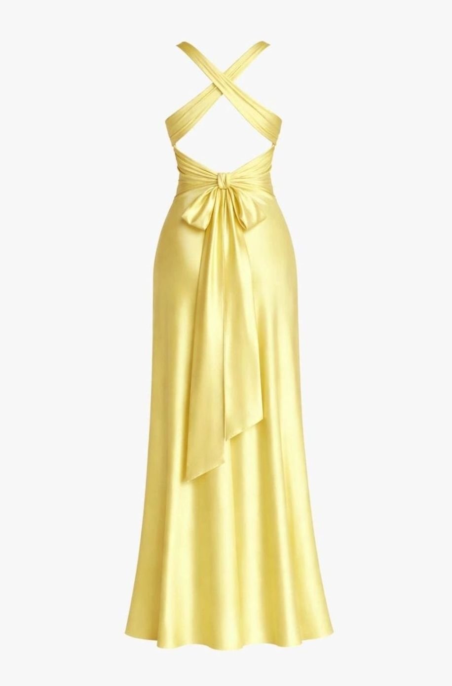 Women's Halter V-Neck Ruched Satin Backless Maxi Dress