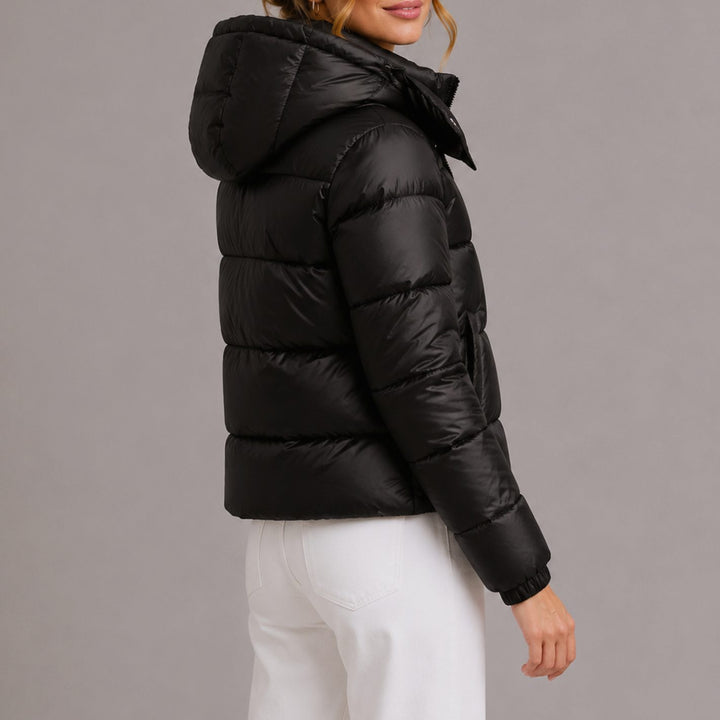 Women's Hooded Glossy Quilted Puffer Jacket