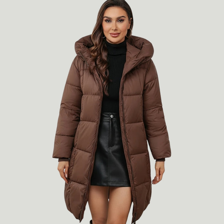 Women's Hooded Longline Insulated Puffer Jacket