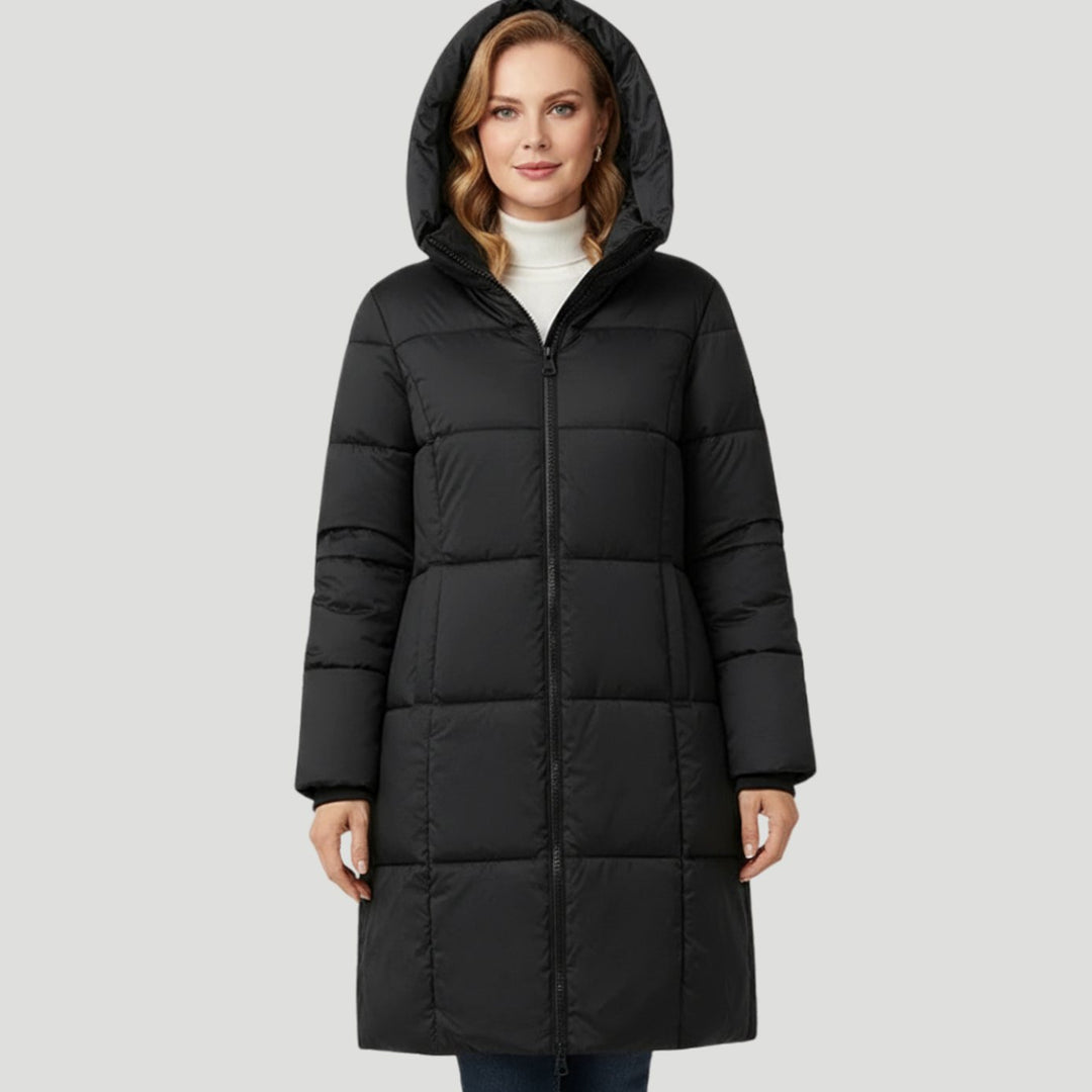 Women's Hooded Longline Insulated Puffer Jacket