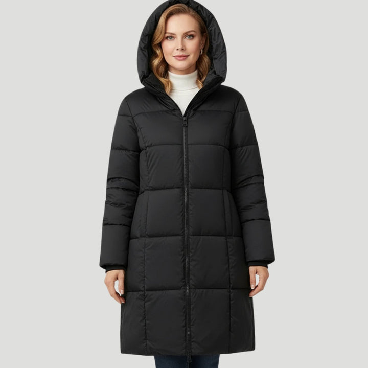 Women's Hooded Longline Insulated Puffer Jacket
