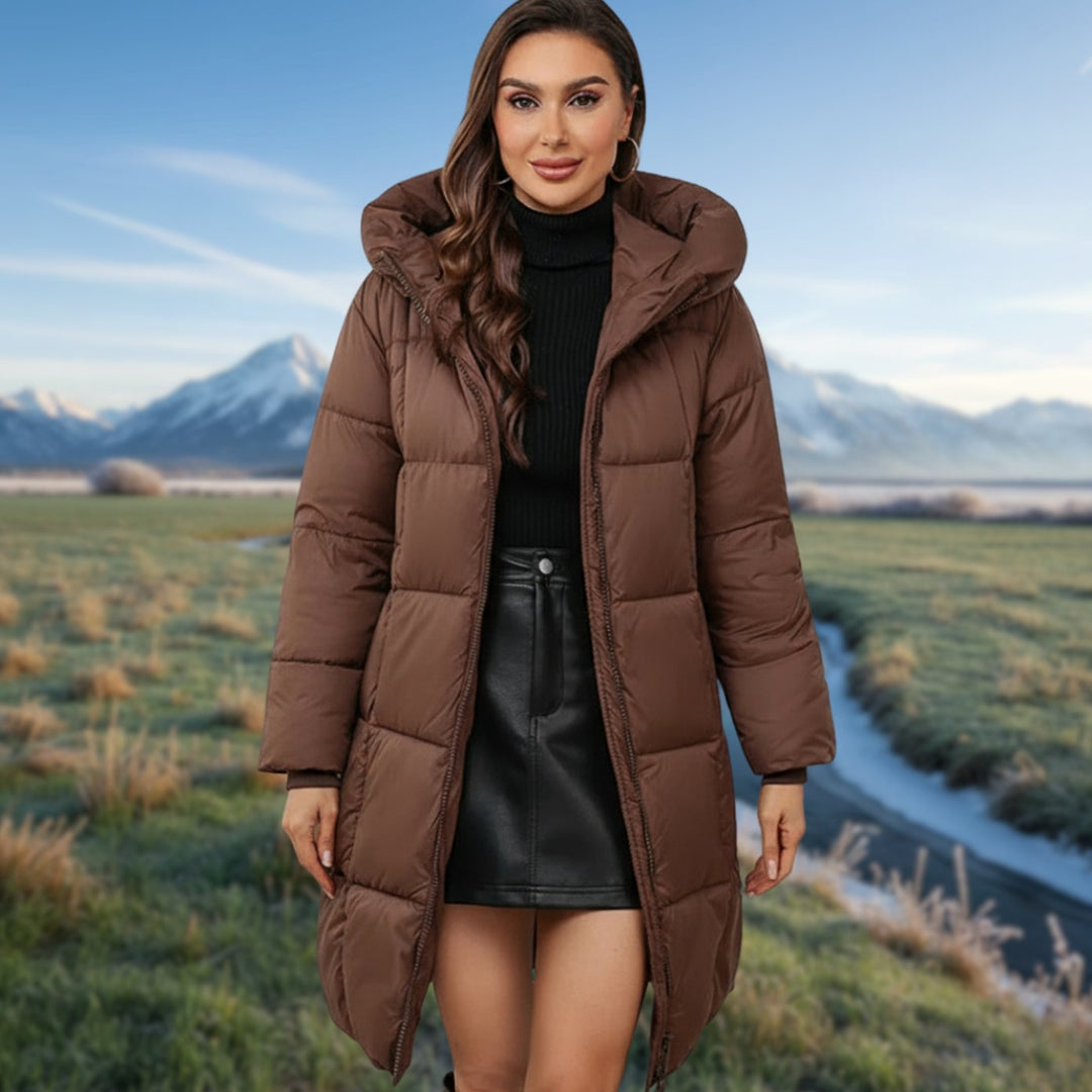 Women's Hooded Longline Insulated Puffer Jacket