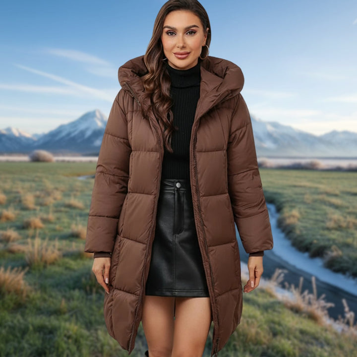 Women's Hooded Longline Insulated Puffer Jacket