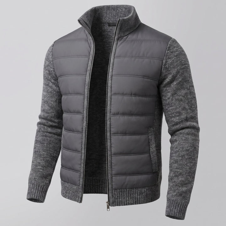 Women's Hybrid Quilted Jacket Fleece Sleeves Full-Zip Puffer