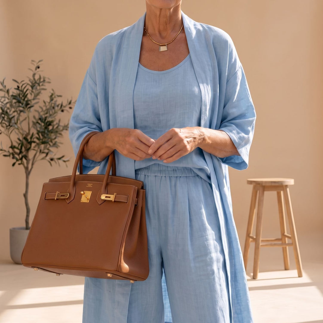 Women's Linen Blend Relaxed Cardigan Tank Top Wide-Leg Pants Two Piece Set