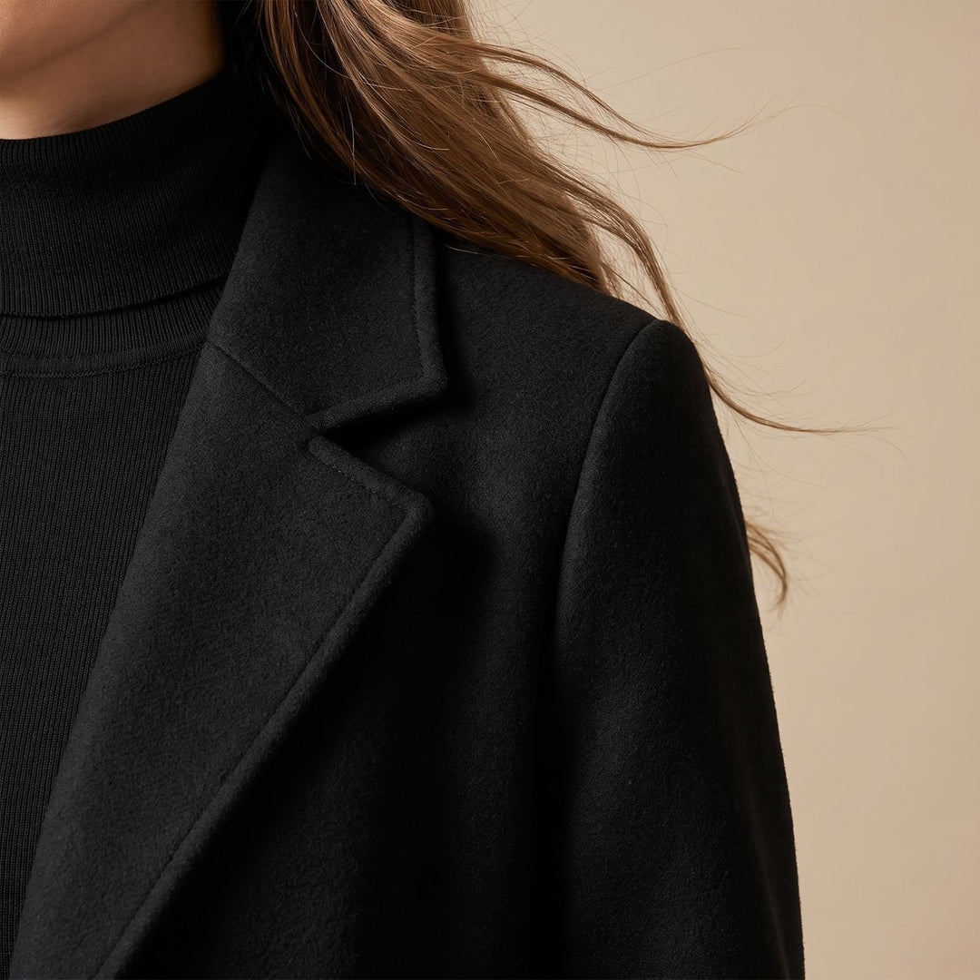 Women's Long Double-Breasted Wool Coat Camel Overcoat