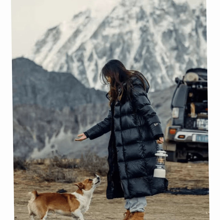 Women's Longline Quilted Hooded Puffer Jacket