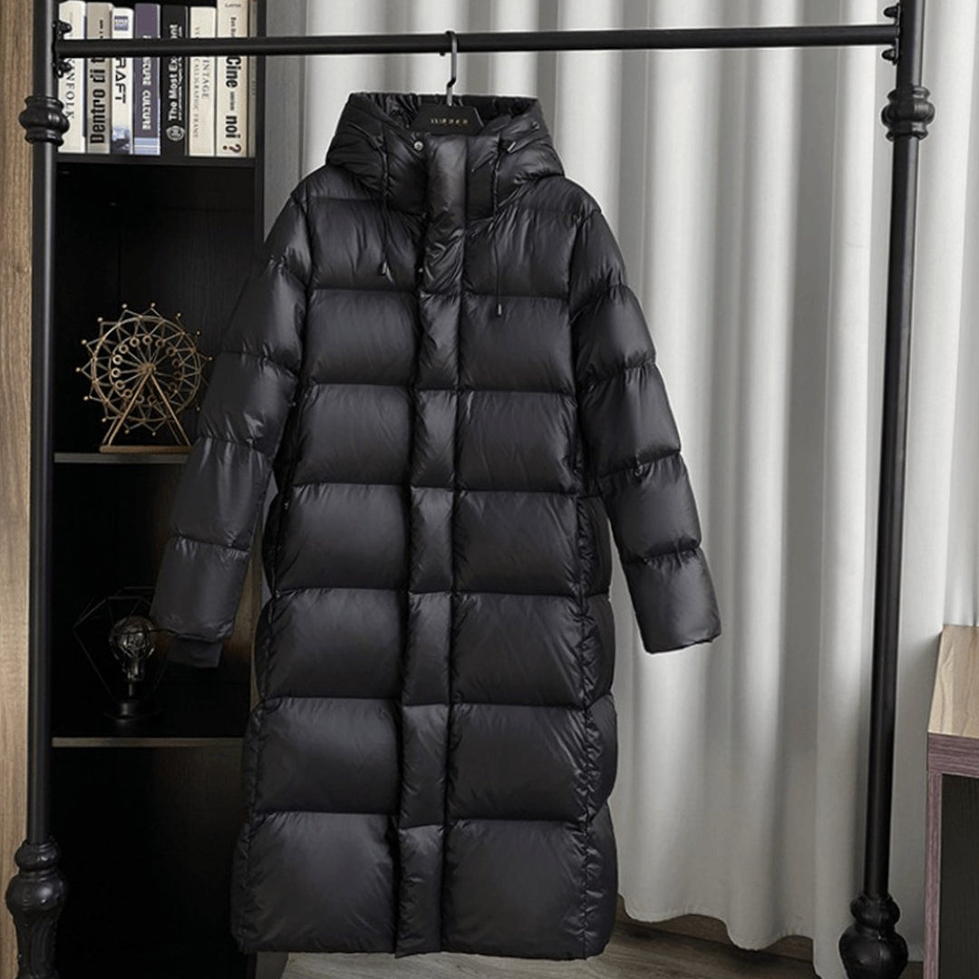 Women's Longline Quilted Hooded Puffer Jacket