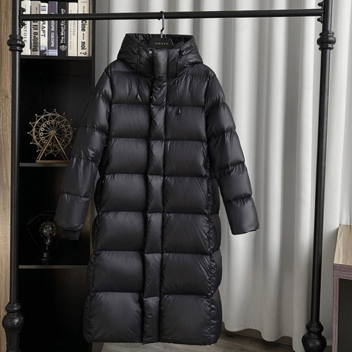 Women's Longline Quilted Hooded Puffer Jacket