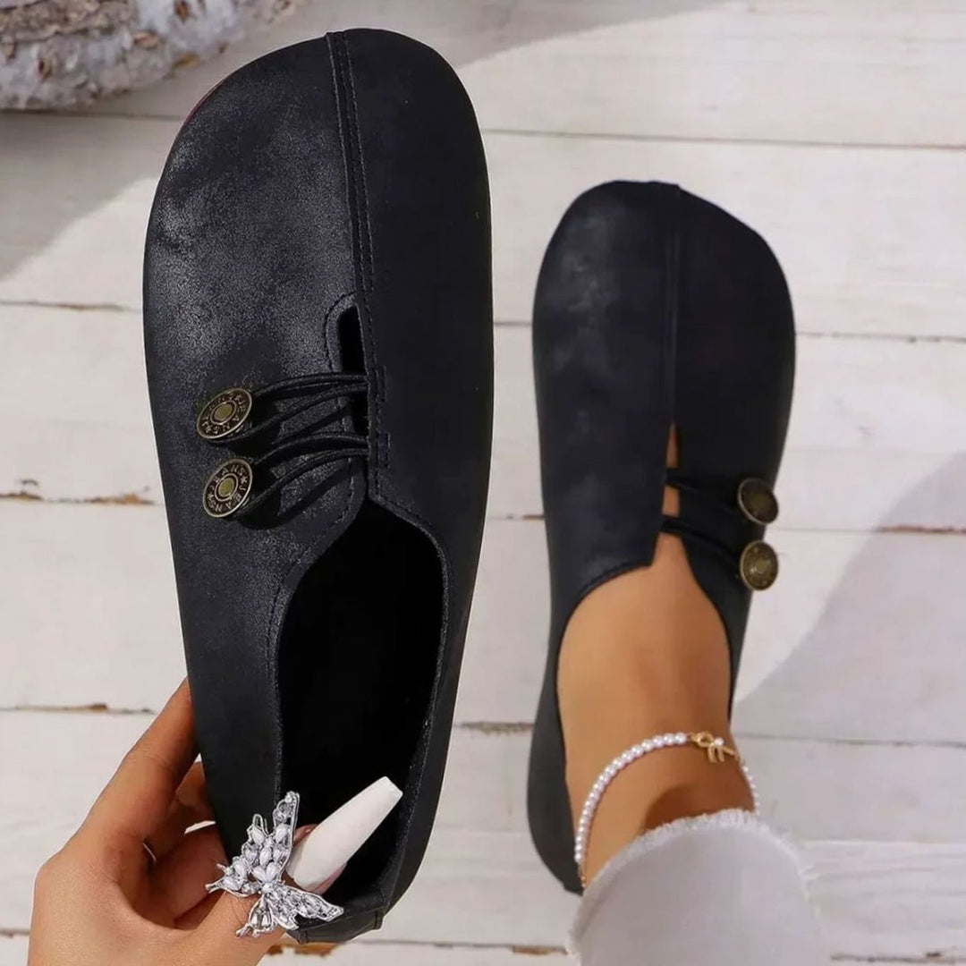Women's Mary Jane Shoes Lightweight Flexible Walking Flat - Black