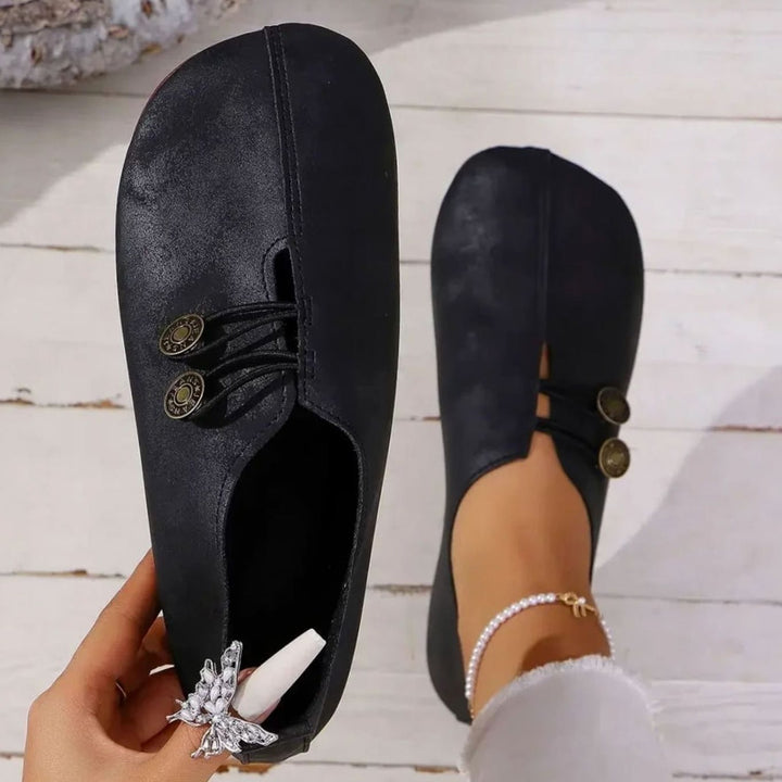 Women's Mary Jane Shoes Lightweight Flexible Walking Flat - Black
