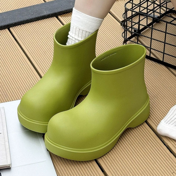 Women's Minimalist EVA Waterproof Ankle Rain Boots - Green
